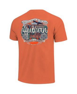 Women's Orange Auburn Tigers Comfort Colors Campus Scene Drawing Script T-Shirt