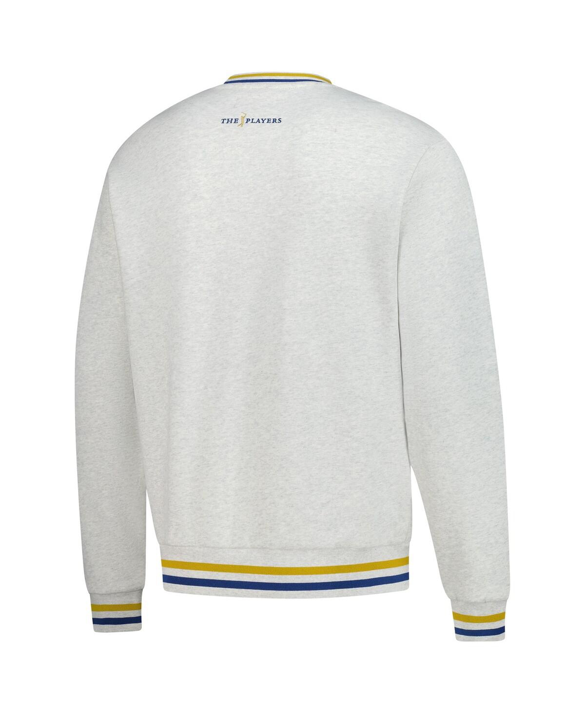 Shop Barstool Golf Men's Heather Gray The Players Striped Pullover Sweatshirt