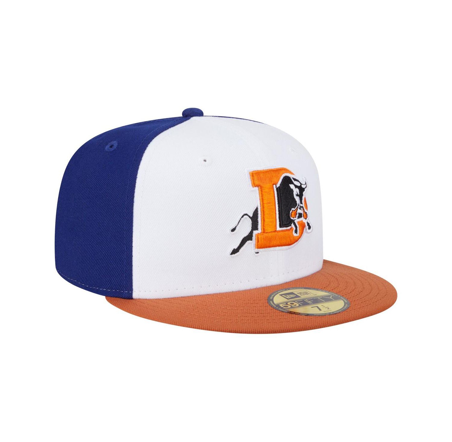 Men's White/Orange Durham Bulls Authentic Collection 59FIFTY Hat