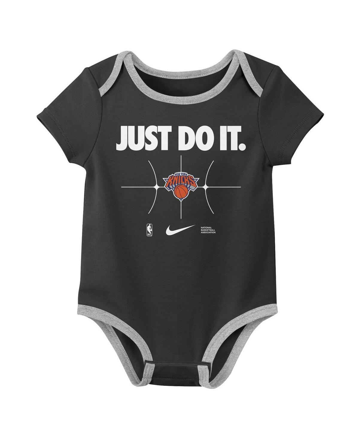 Nike Baby Boys And Girls Blue/black New York Knicks Just Do It Bodysuit, Set Of 2 In Blue,black