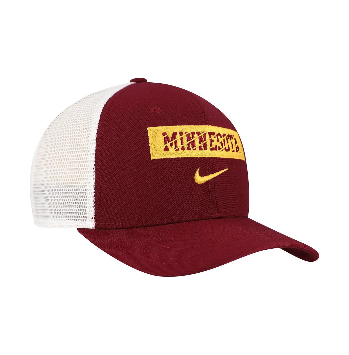 Мужская кепка Nike Maroon Minnesota Golden Gophers 2024/25 Sideline Rise Trucker Adjustable Hat — фото 3