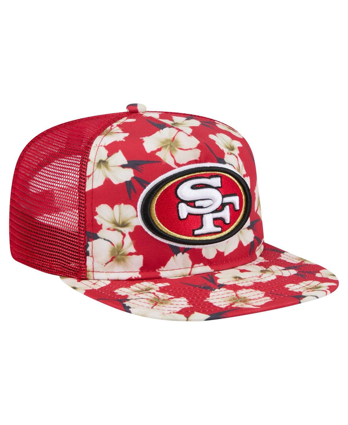 New Era Men's Scarlet San Francisco 49ers Adventure Pattern Golfer Snapback Hat In Scarlet