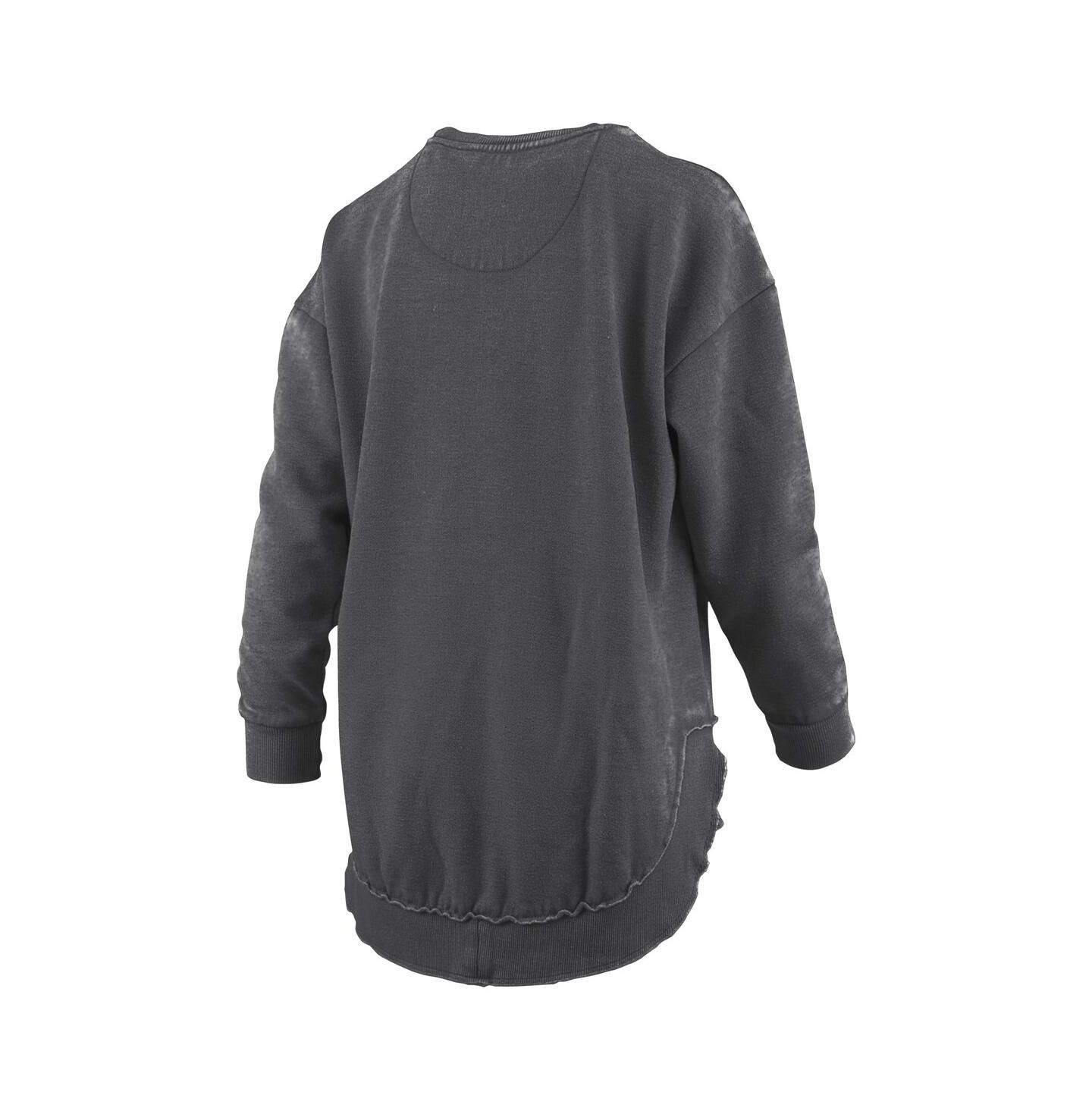 Женская толстовка Pressbox Black Purdue Boilermakers Melange Poncho Vintage Fleece Long Sleeve Pullover — фото 2