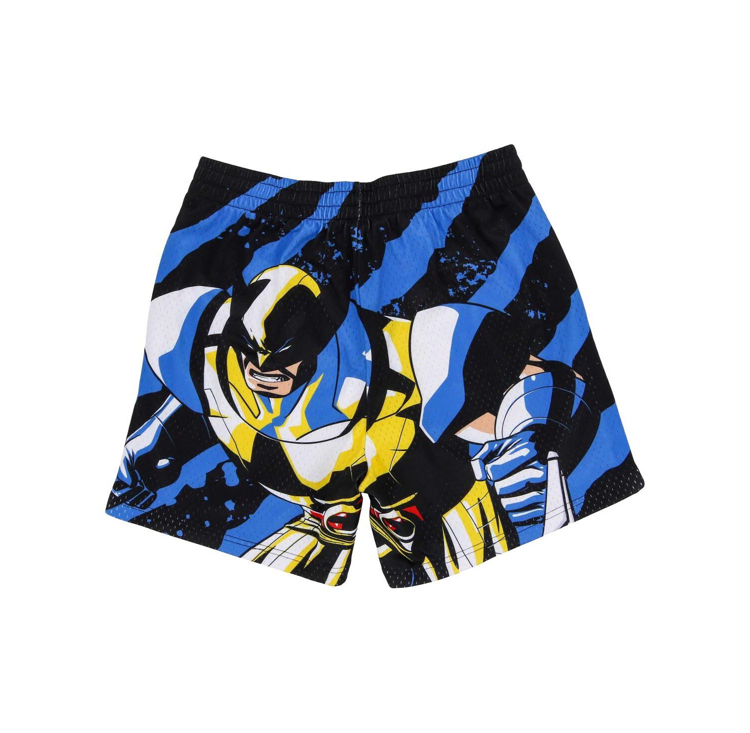 Men's Black Wolverine Comic Big Print Mesh Shorts