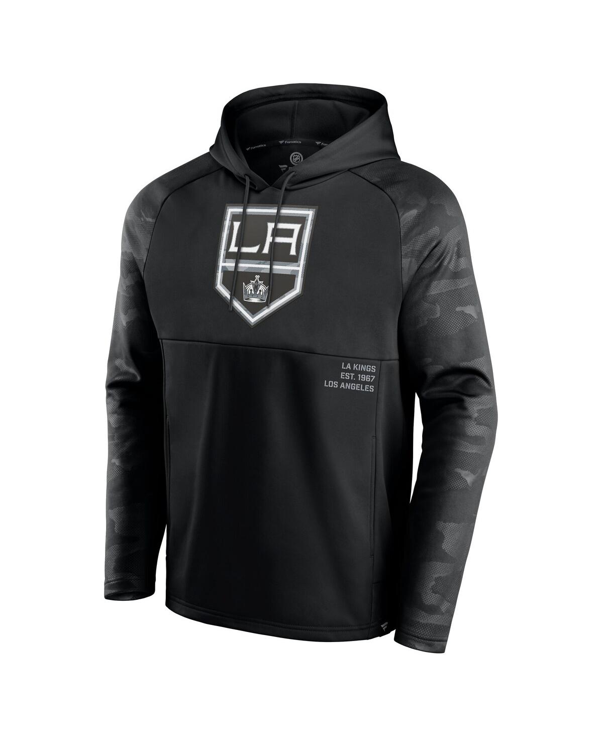 Fanatics Men's Black Los Angeles Kings Shade Defender Raglan Pullover Hoodie In Black