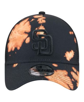 Men's&nbsp;Black San Diego Padres Bleached A-Frame 9FORTY Adjustable Hat