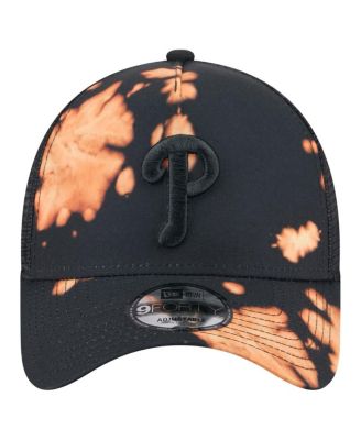 Men's&nbsp;Black Philadelphia Phillies Bleached A-Frame 9FORTY Adjustable Hat