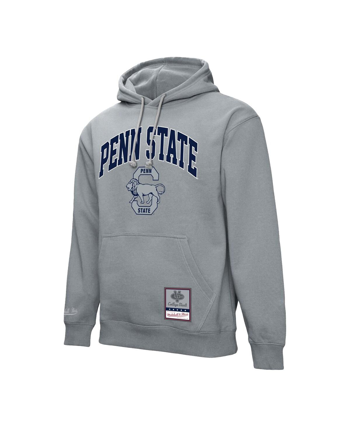 Mitchell & Ness Men's Heather Gray Penn State Nittany Lions Classic Arch Pullover Hoodie In Heather Gray