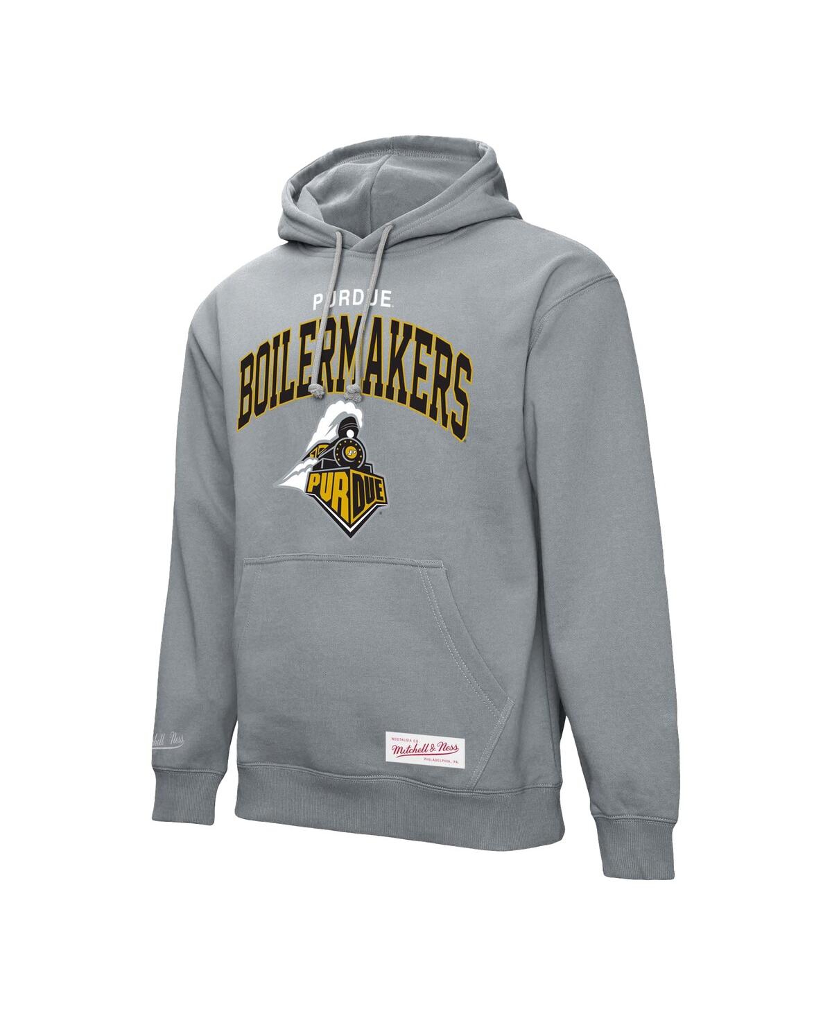 Mitchell & Ness Men's Heather Gray Purdue Boilermakers Classic Arch Pullover Hoodie In Heather Gray