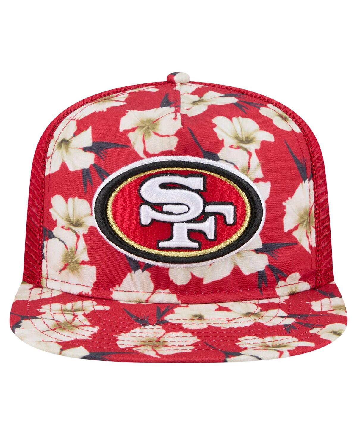 New Era Men's Scarlet San Francisco 49ers Adventure Pattern Golfer Snapback Hat In Scarlet
