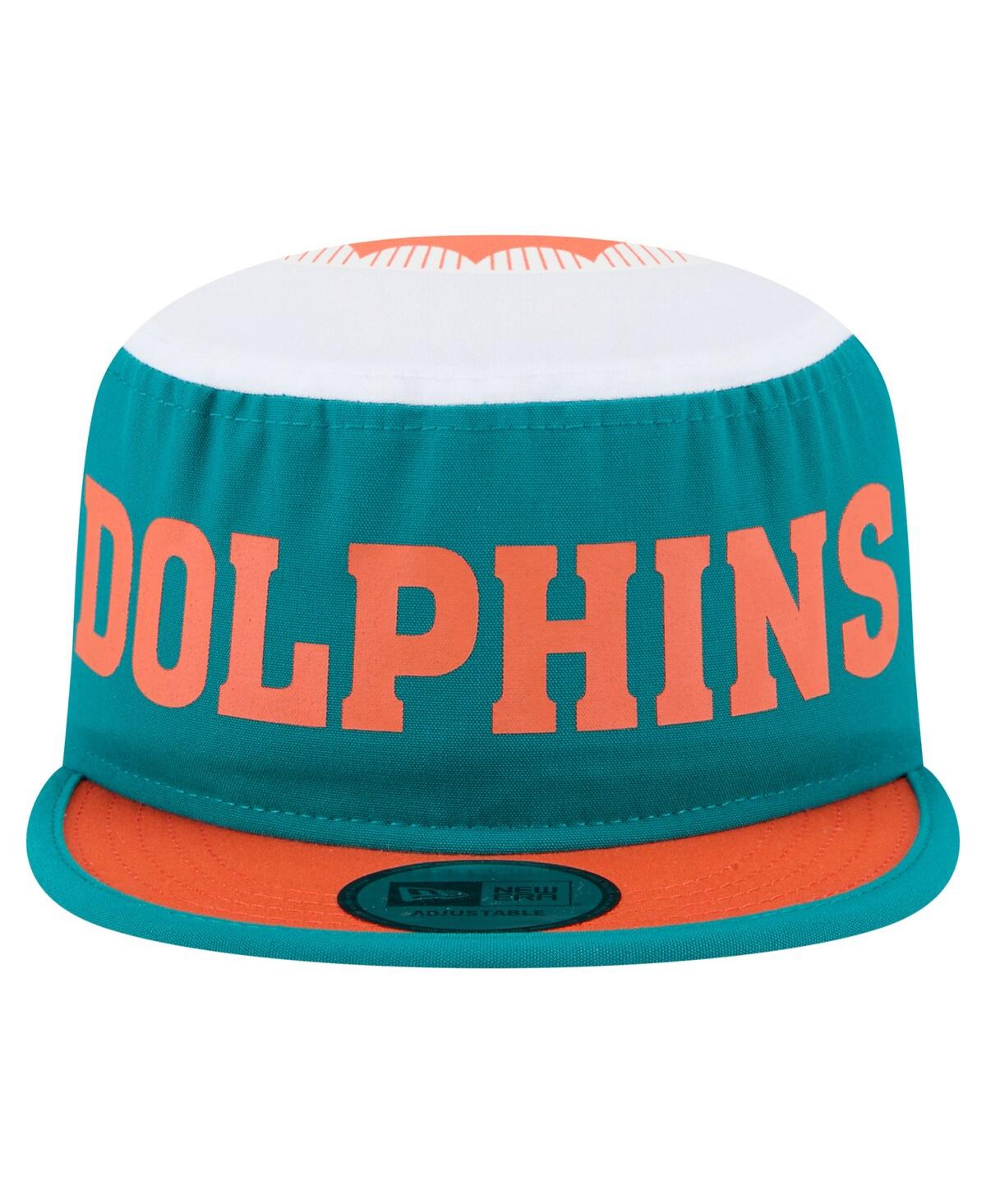 New Era Men's Aqua Miami Dolphins Throwback Retro Painter Snapback Hat In Aqua