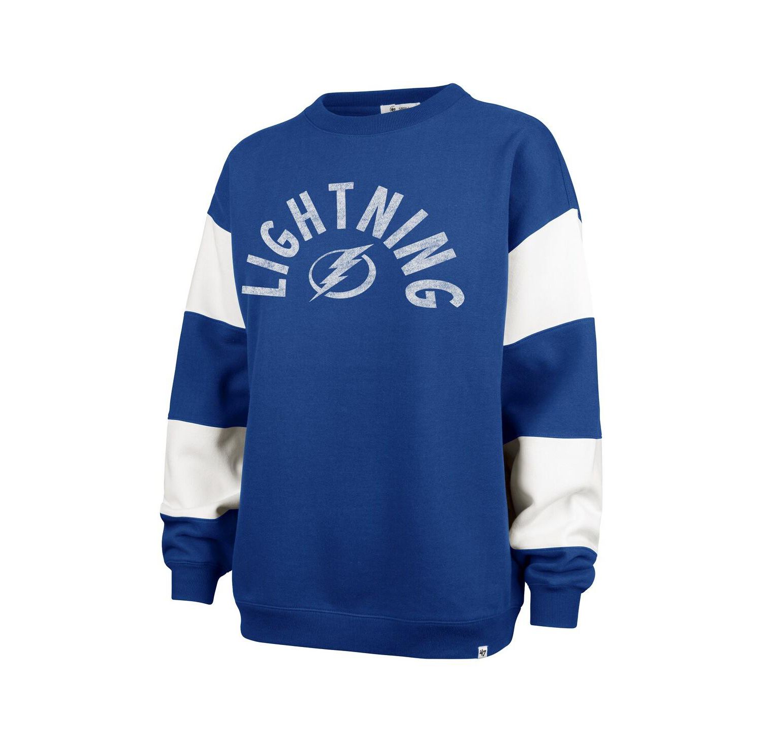 Women's Blue Tampa Bay Lightning Eephus Barred Pullover Sweatshirt