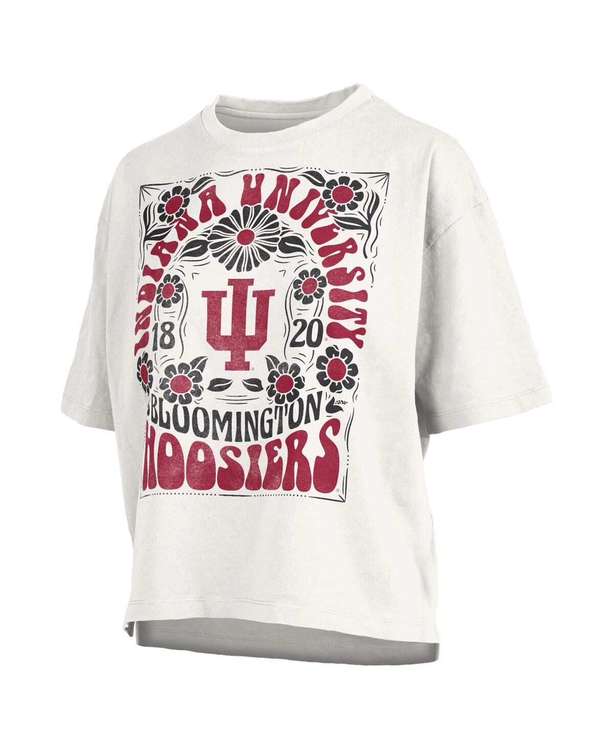PRESSBOX WOMEN'S WHITE INDIANA HOOSIERS HARMONY OVERSIZED T-SHIRT 