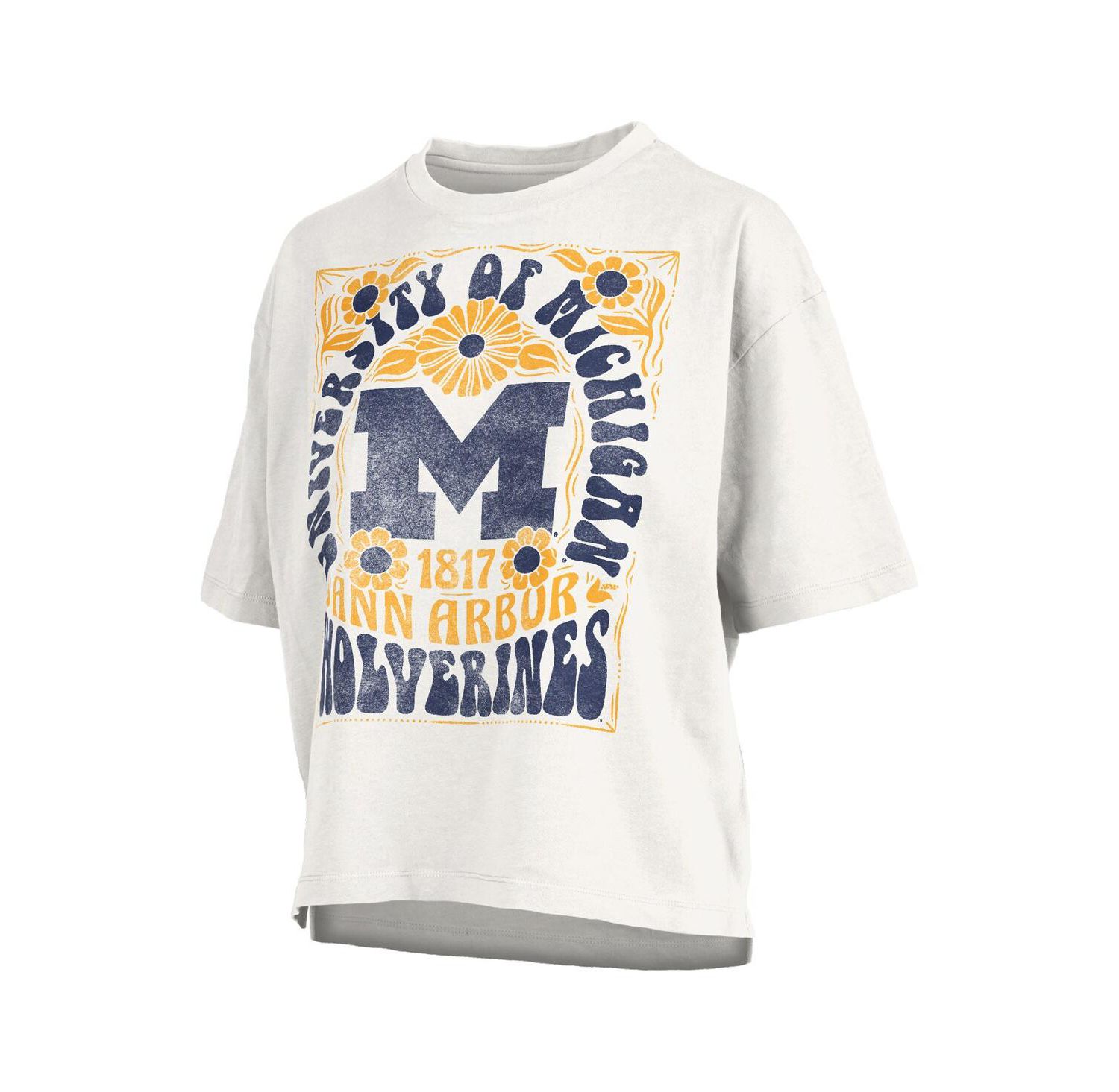 Women's White Michigan Wolverines Harmony Oversized T-Shirt
