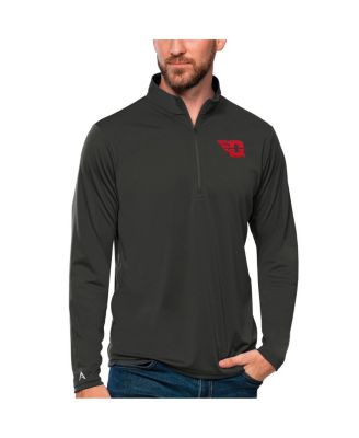 Antigua - Men's Charcoal Dayton Flyers Tribute Quarter-Zip Top