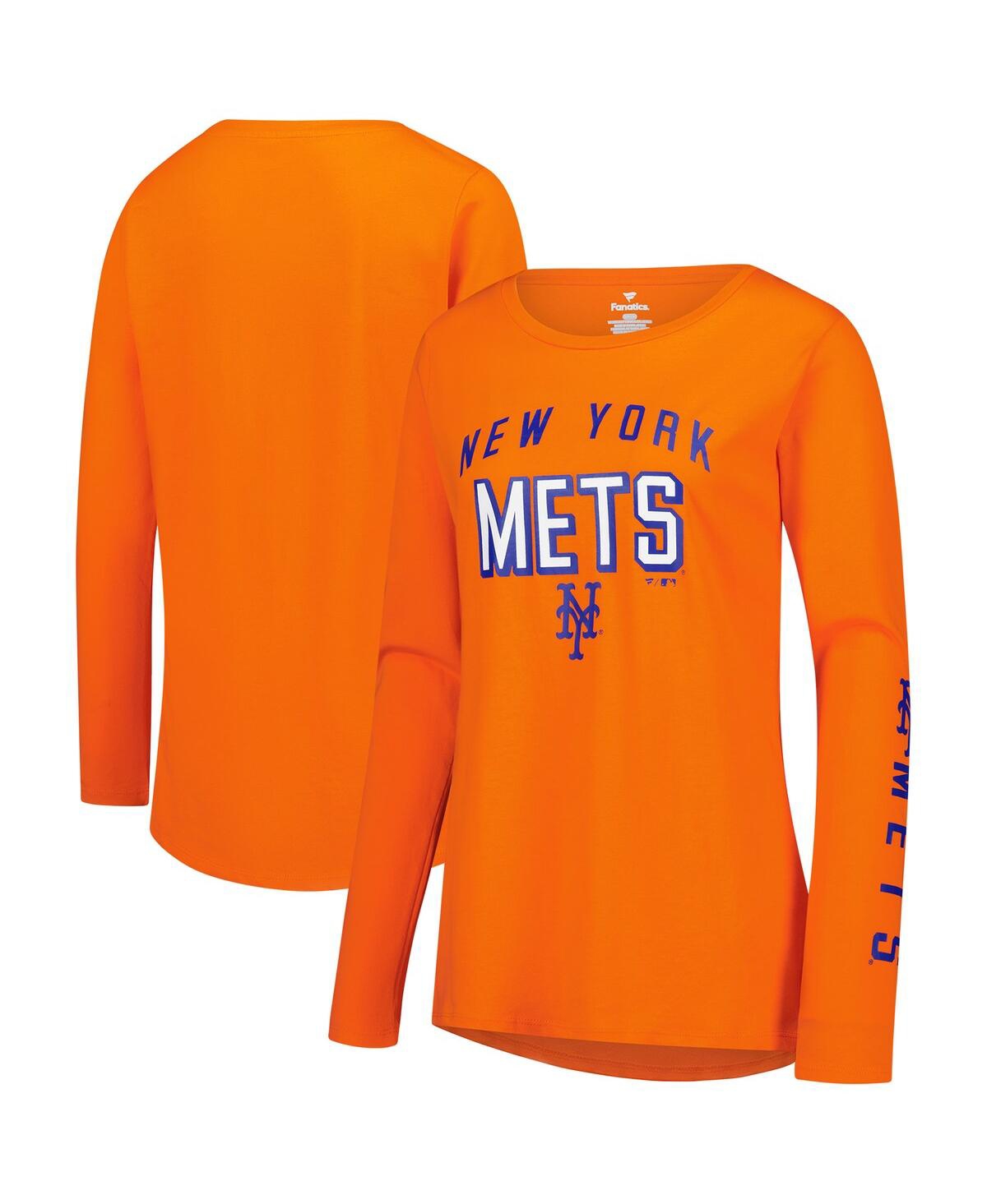Fanatics Women's Orange New York Mets Team Long Sleeve T-shirt In Orange