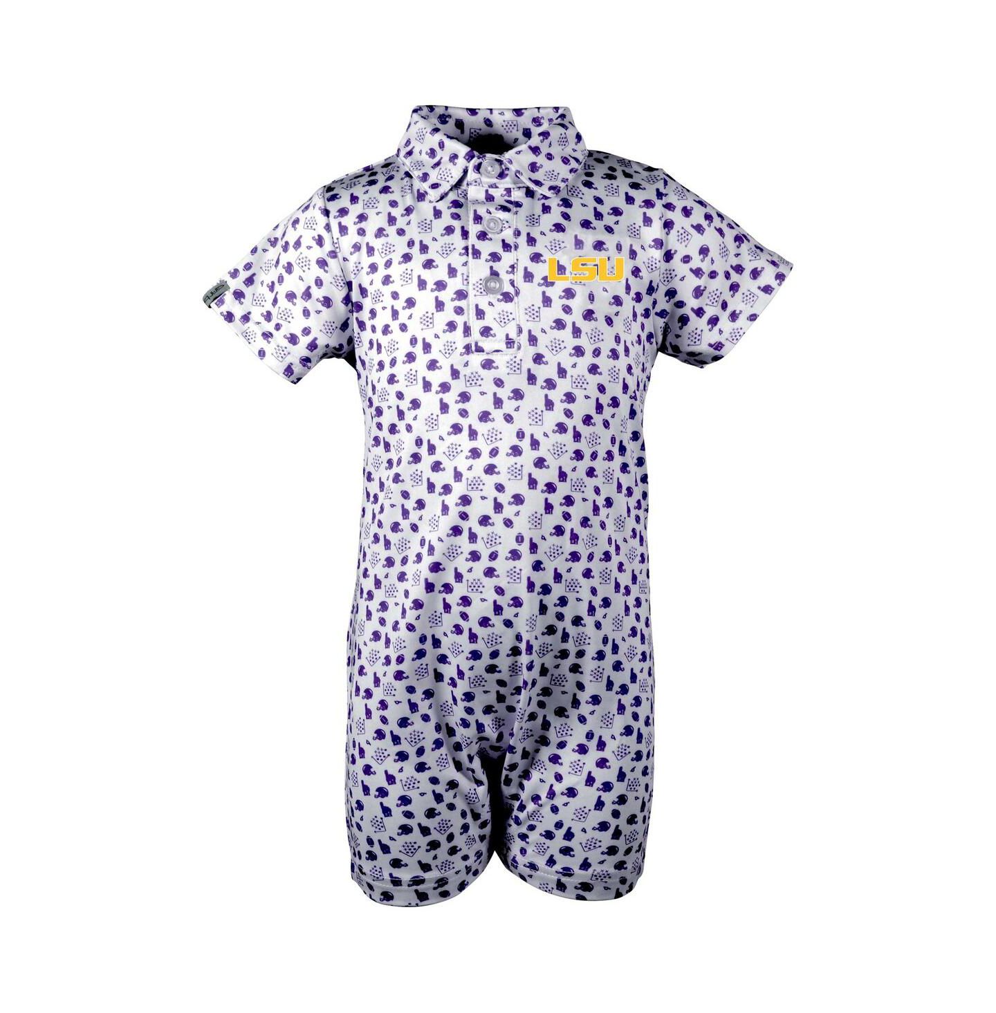 Комбинезон Garb White LSU Tigers Earnest Polo для малышей — фото 1