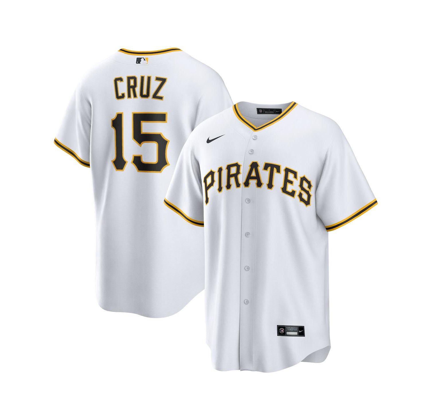 Men's White Oneil Cruz Pittsburgh Pirates Home Replica Jersey