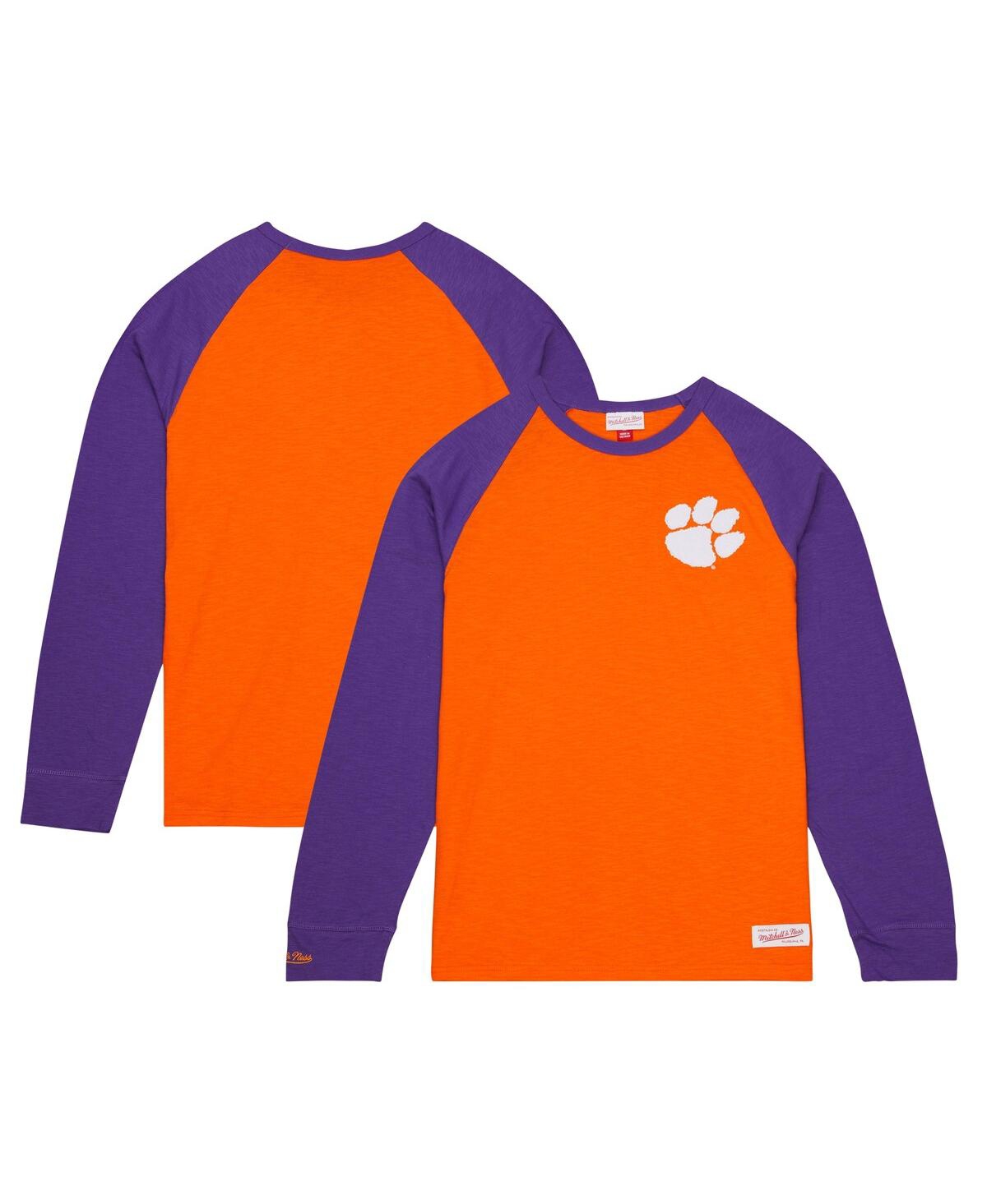 Mitchell & Ness Men's Orange Clemson Tigers Legendary Slub Raglan Long Sleeve T-shirt In Orange