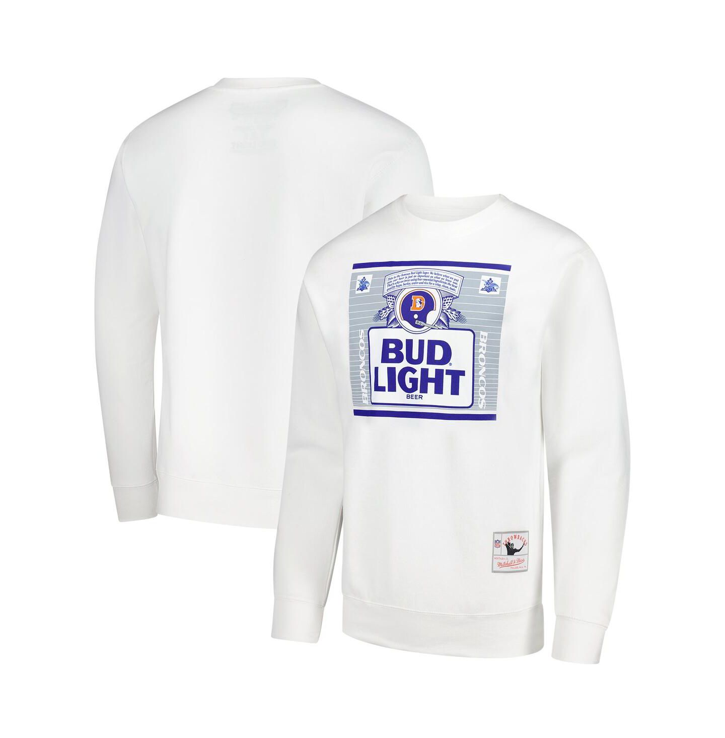 Мужская толстовка Mitchell & Ness x Bud Light White Denver Broncos The Crest Pullover — фото 1