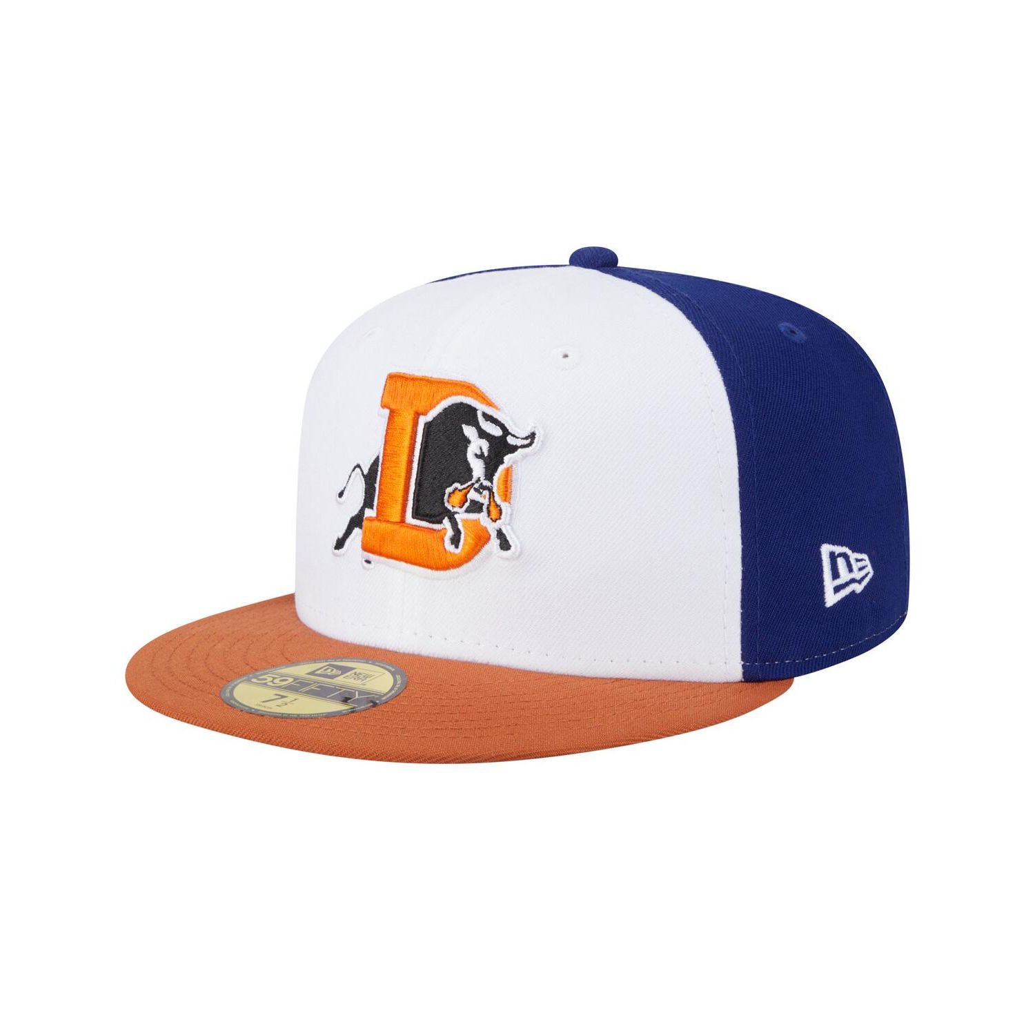 Men's White/Orange Durham Bulls Authentic Collection 59FIFTY Hat