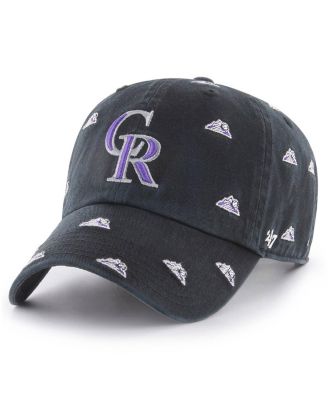 Women's Black Colorado Rockies Confetti Clean Up Adjustable Hat