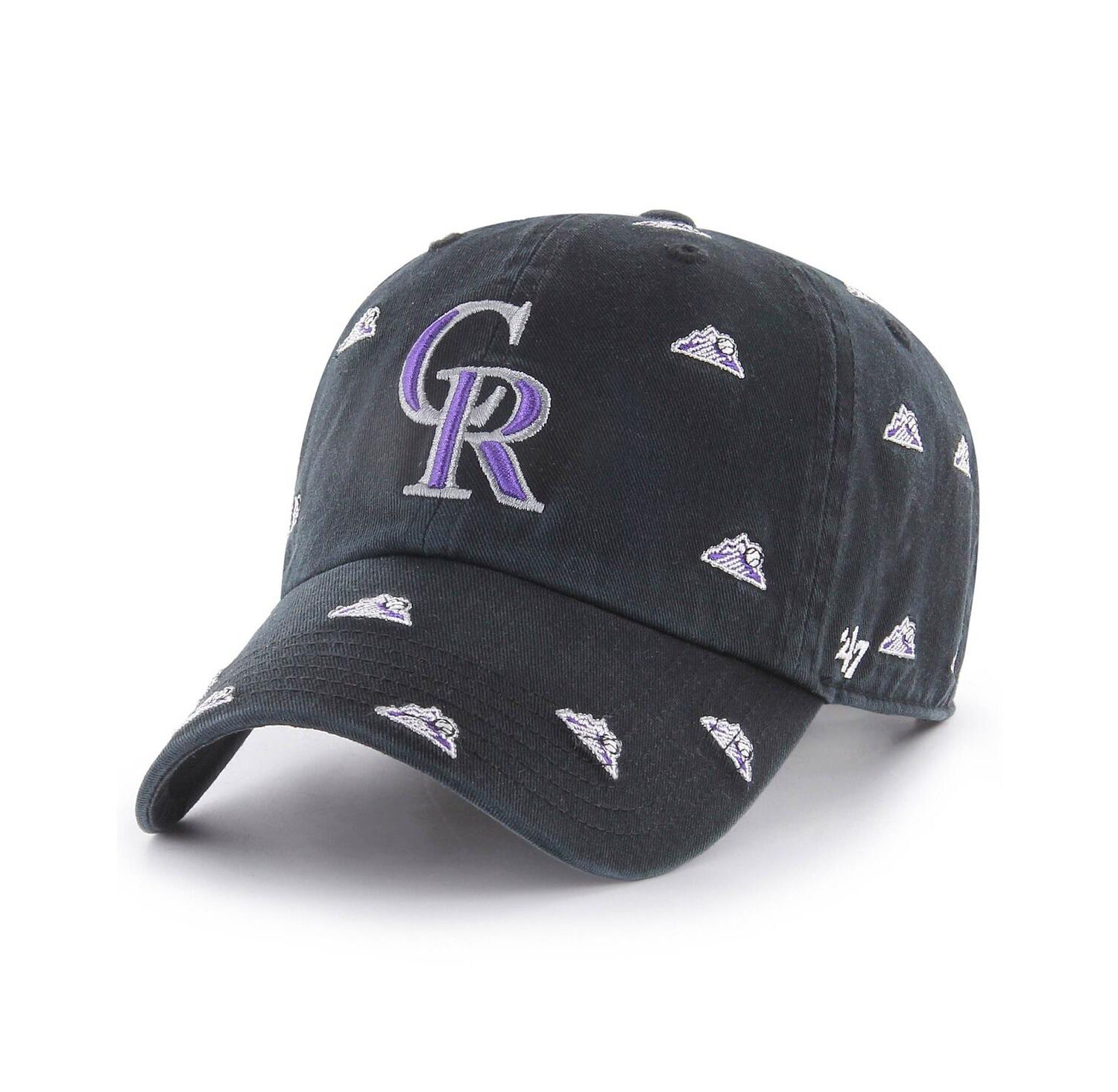 Women's Black Colorado Rockies Confetti Clean Up Adjustable Hat