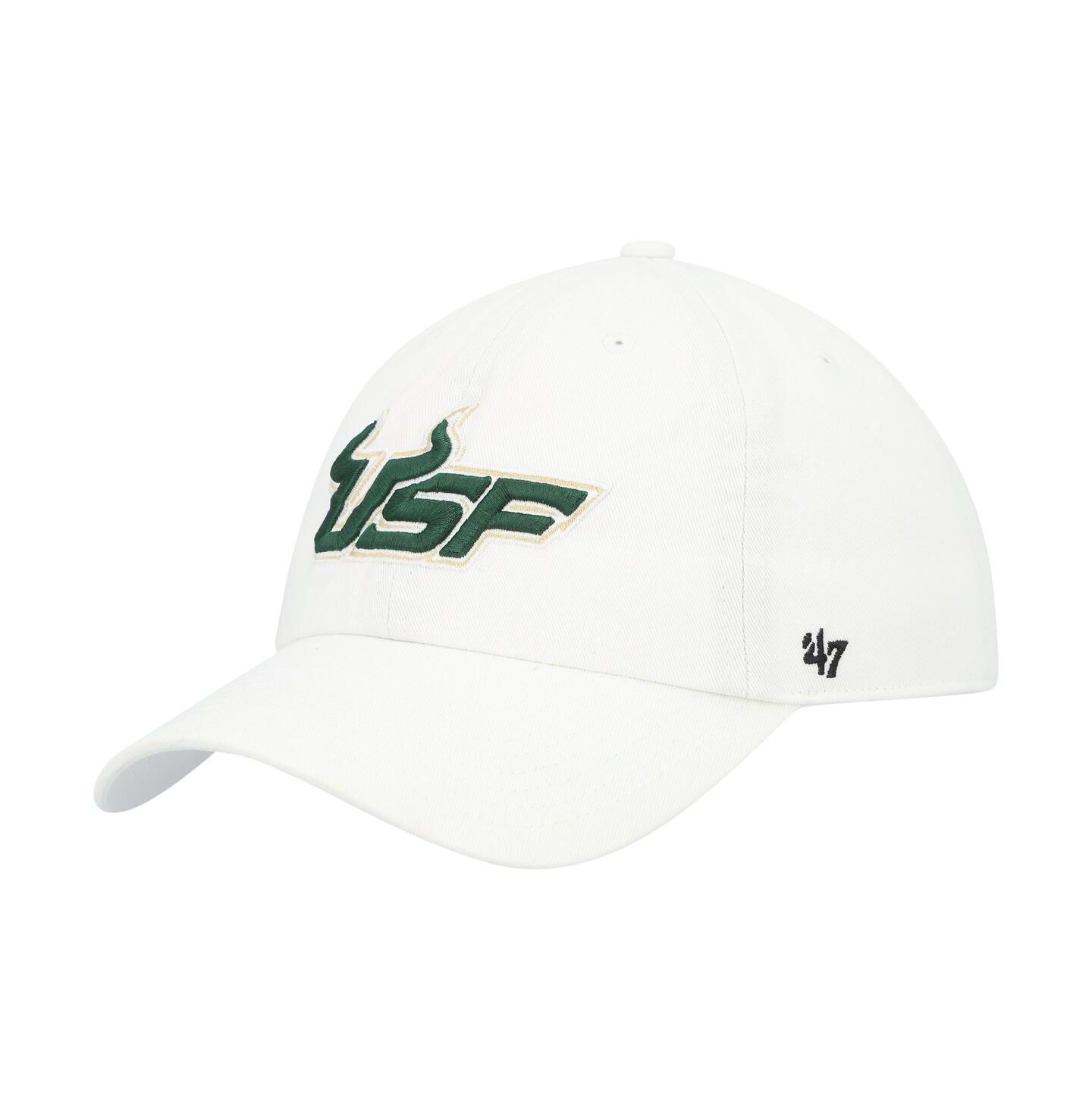 Мужская кепка '47 Brand White South Florida Bulls Clean Up Adjustable Hat — фото 1
