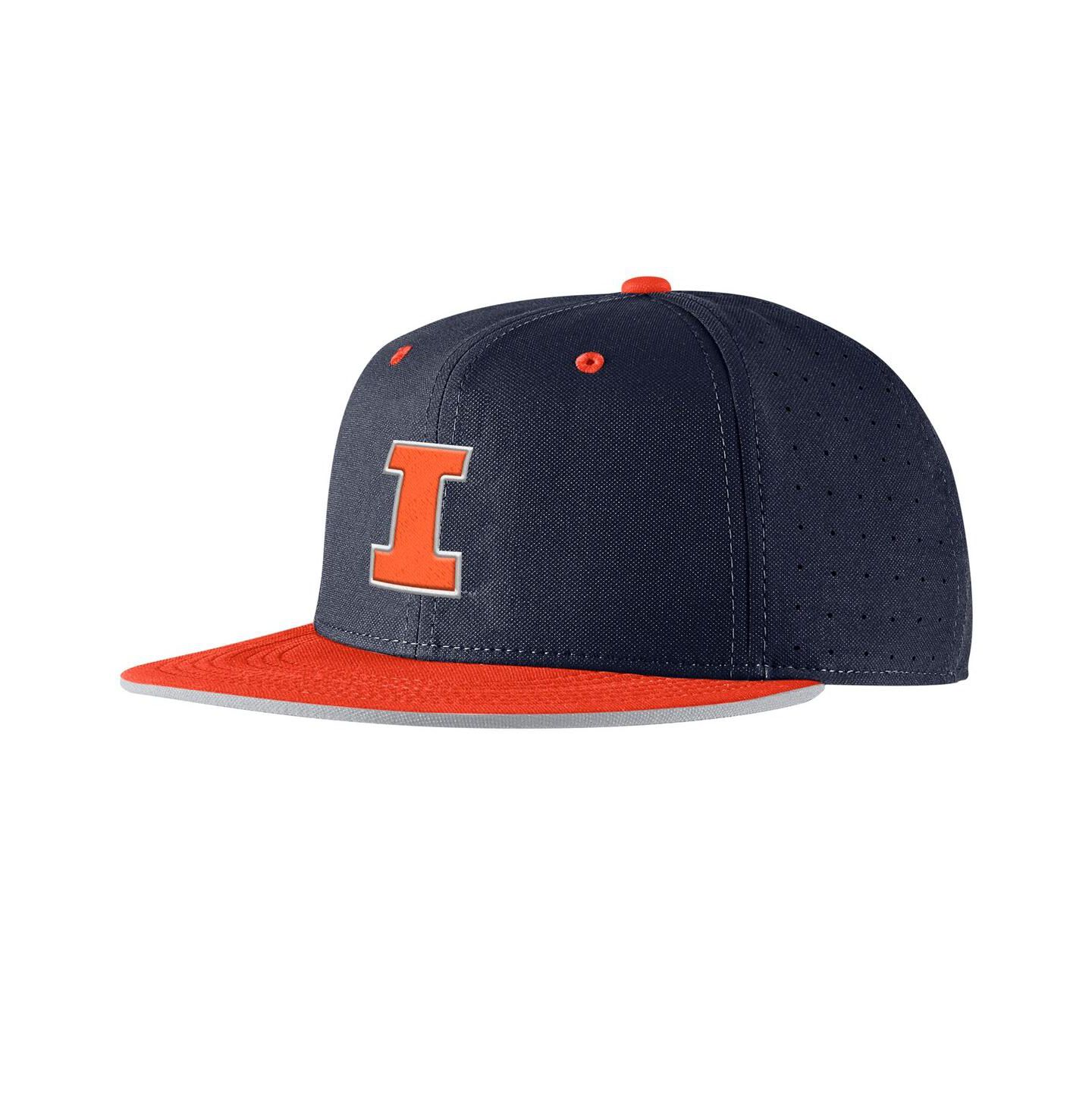 Мужская кепка Nike Navy Illinois Fighting Illini On-Field True Performance Baseball Fitted Hat — фото 1