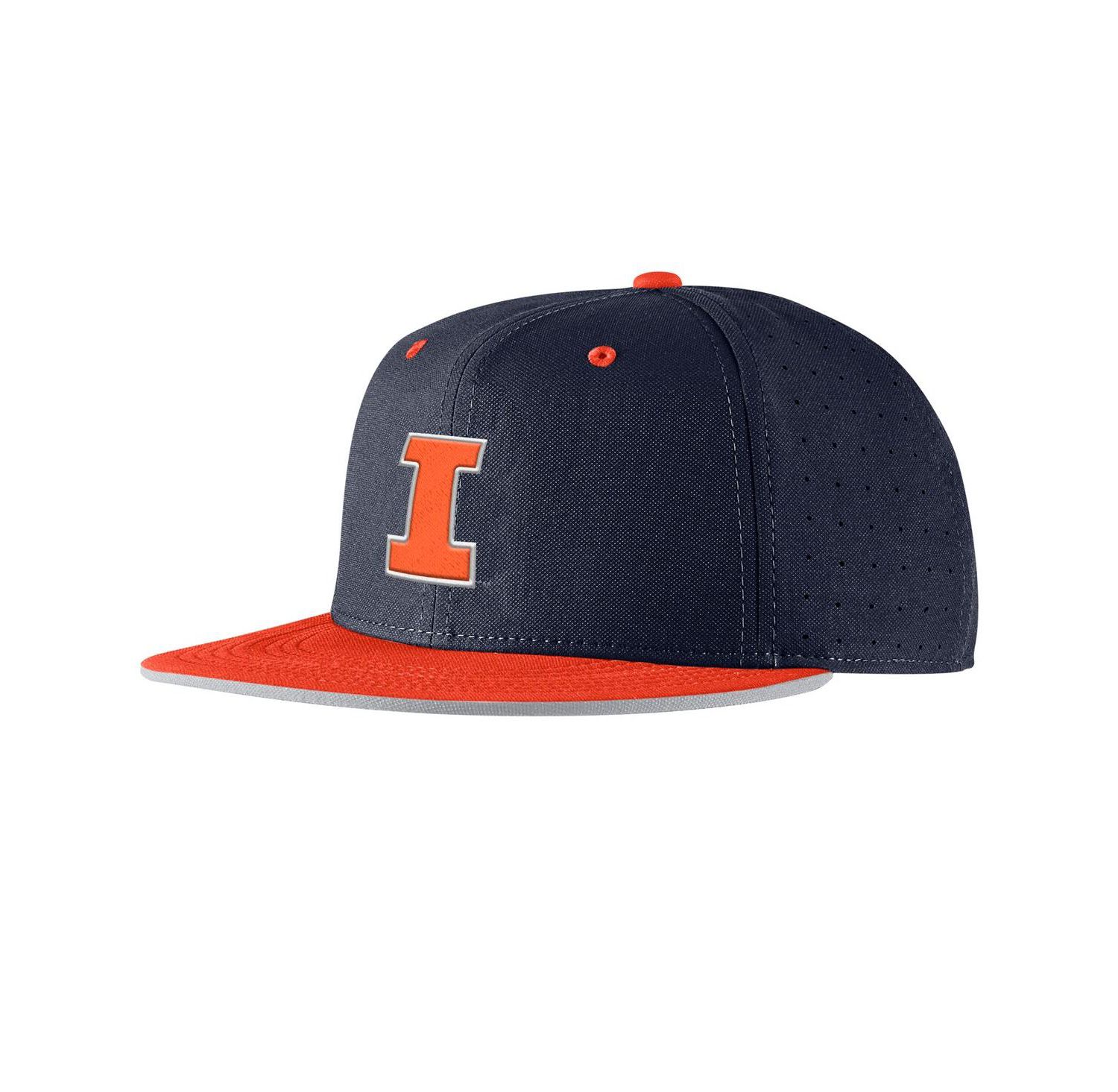 Men's Navy Illinois Fighting Illini On-Field True Performance Baseball Fitted Hat