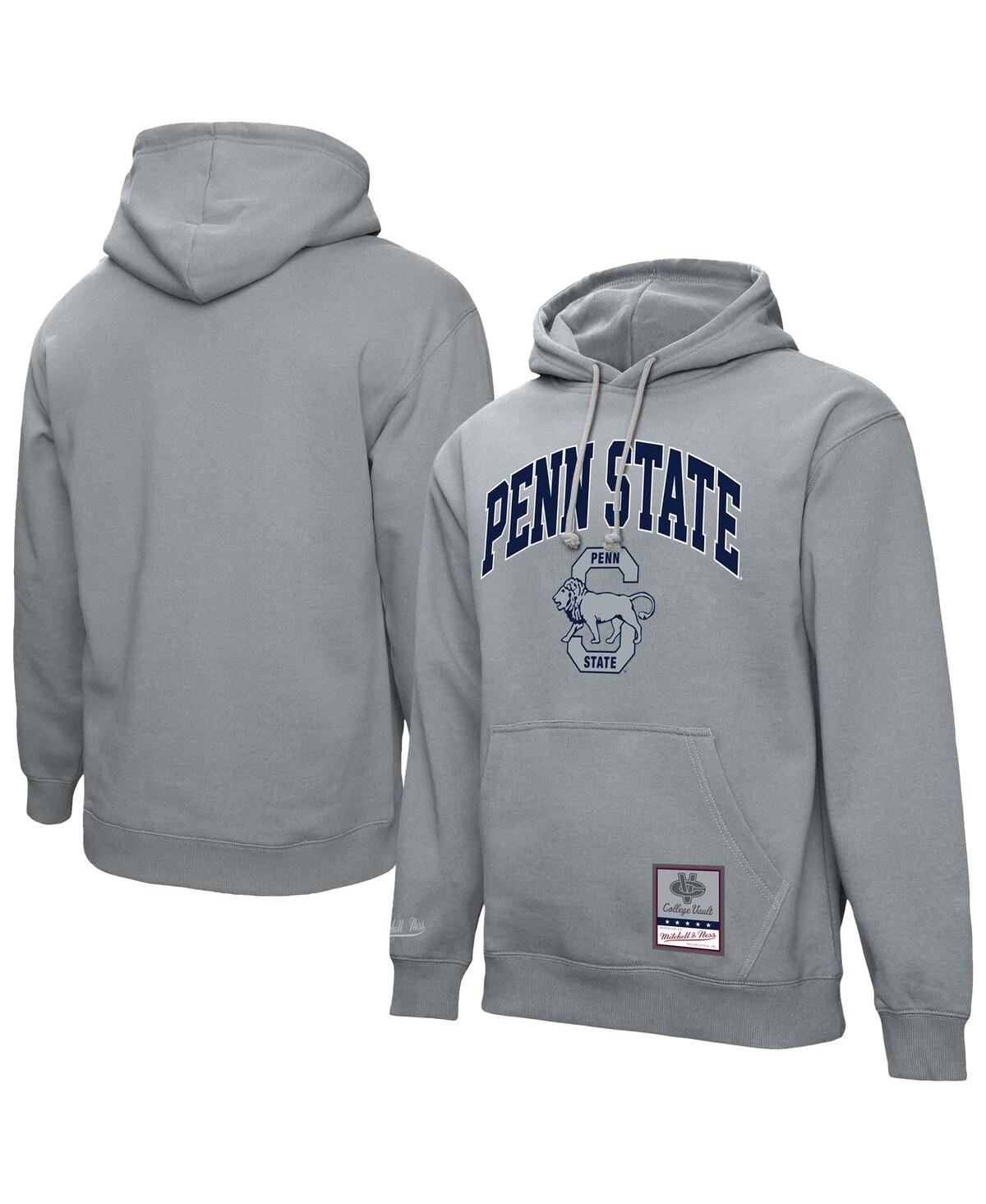 Mitchell & Ness Men's Heather Gray Penn State Nittany Lions Classic Arch Pullover Hoodie In Heather Gray