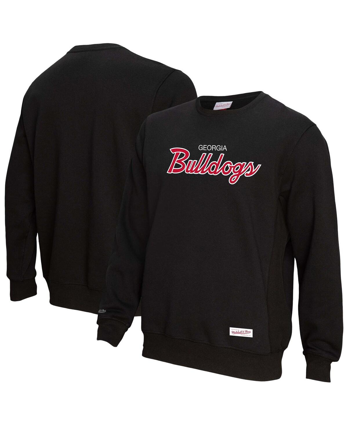 Mitchell & Ness Men's Black Georgia Bulldogs Elite Script Pullover Sweatshirt In Black