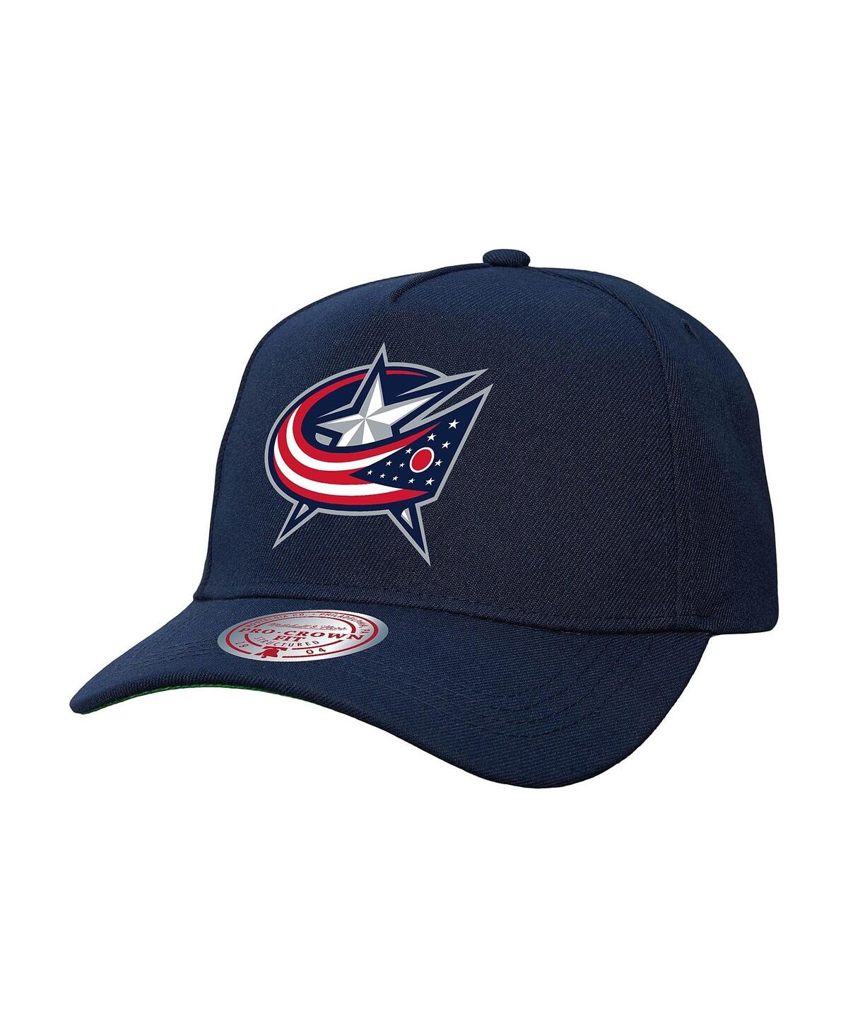 Mitchell & Ness Men's Navy Columbus Blue Jackets Core Team Ground Pro Adjustable Hat In Navy