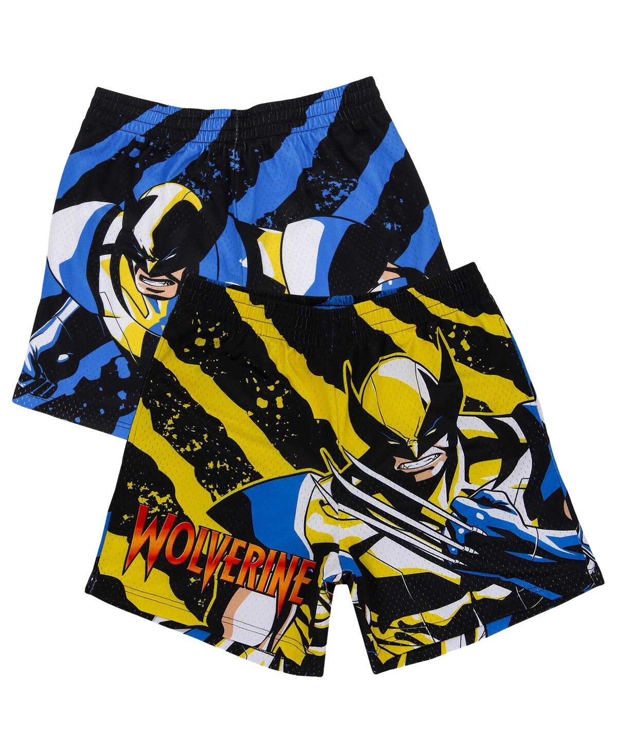 Men's Black Wolverine Comic Big Print Mesh Shorts - Black