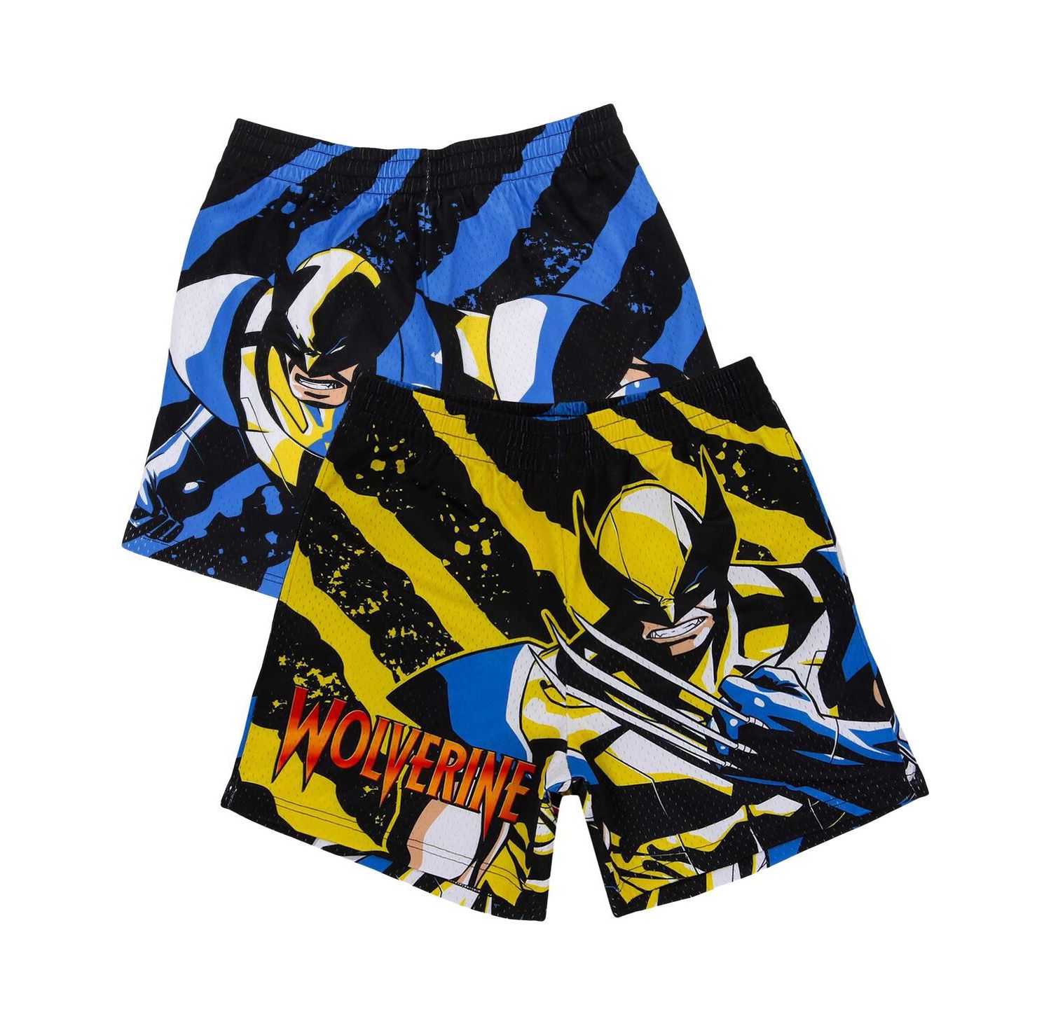 Men's Black Wolverine Comic Big Print Mesh Shorts