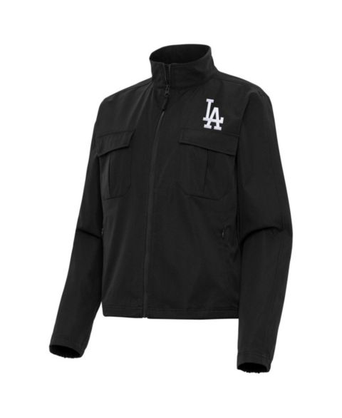 Женские куртки Antigua Black Los Angeles Dodgers Even Par Full-Zip Jacket