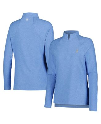 Peter Millar - Women's Light Blue THE PLAYERS Melange Raglan Perth Quarter-Zip Top