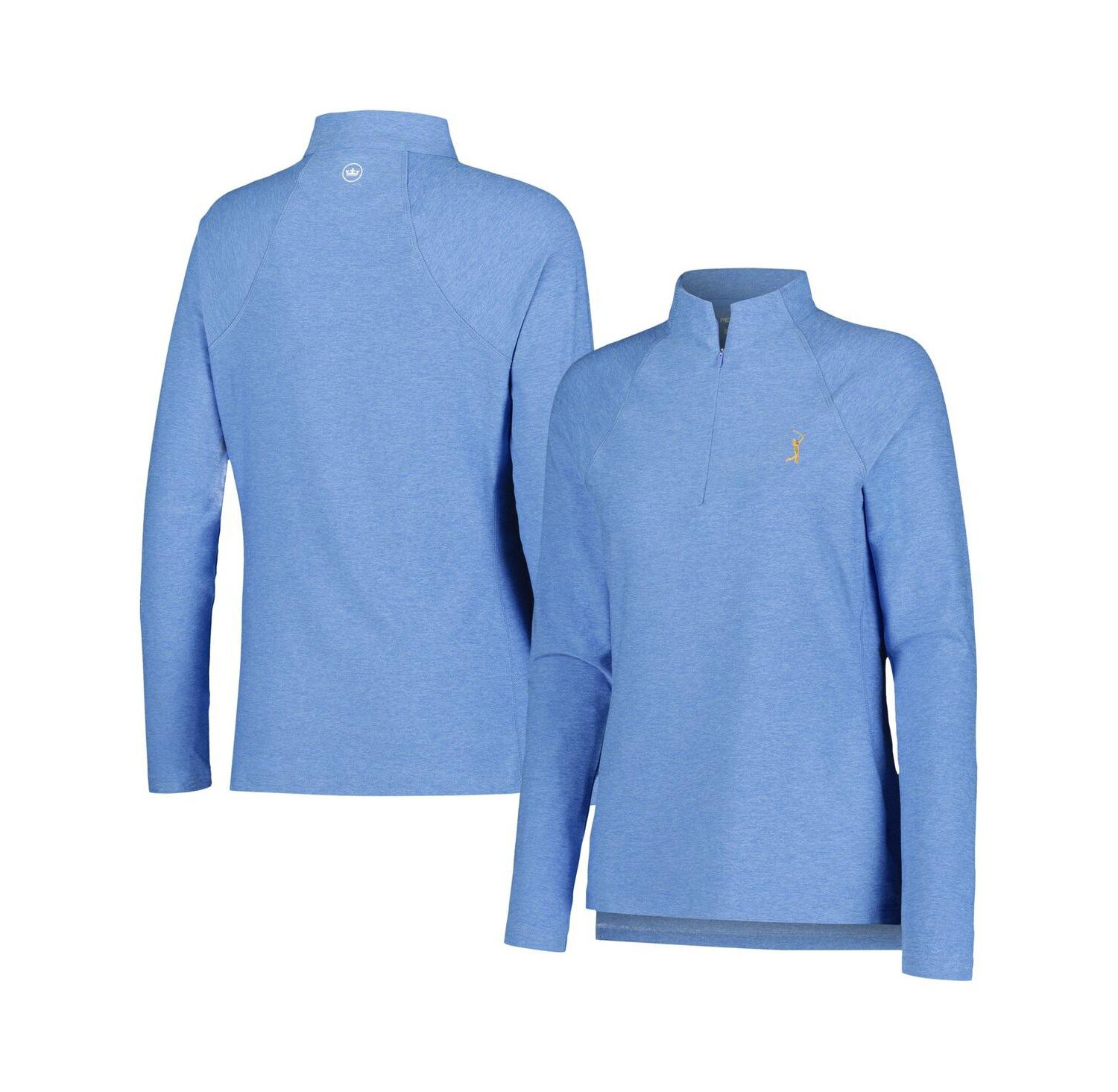 Women's Light Blue THE PLAYERS Melange Raglan Perth Quarter-Zip Top