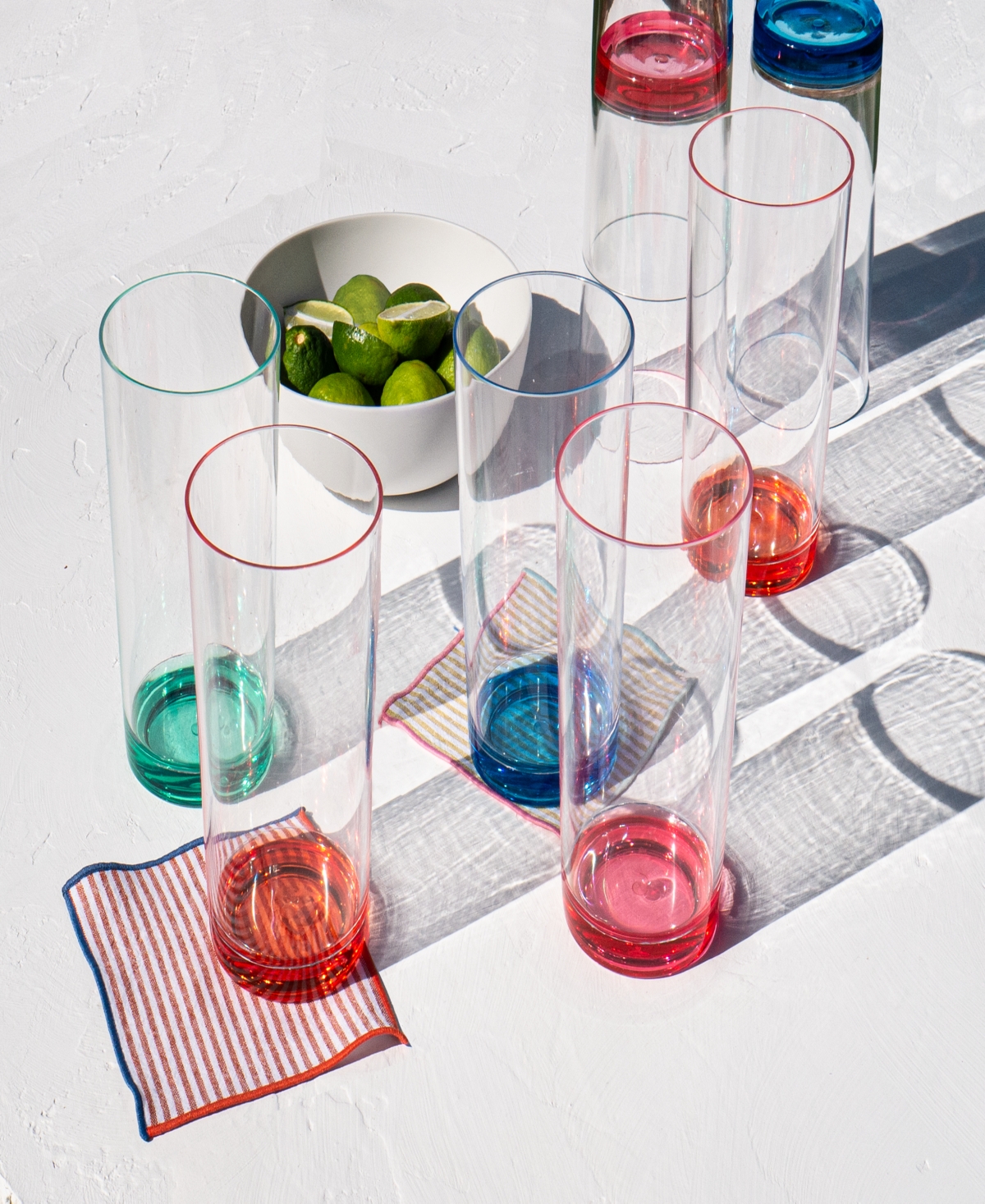 Tarhong Color Base Jumbo Glasses, Set Of 6 In Orange