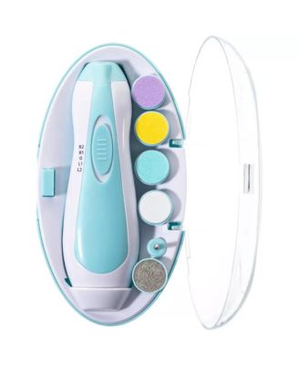 Baby Electric Nail Trimmer Kit with Light, Quiet Operation, 6 Interchangeable Heads for Gentle Precise Baby Nail Care and Polishing Baby Nail Trimmer