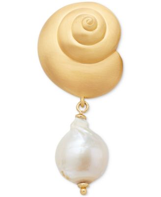 Shell & Freshwater Pearl Drop Earrings 