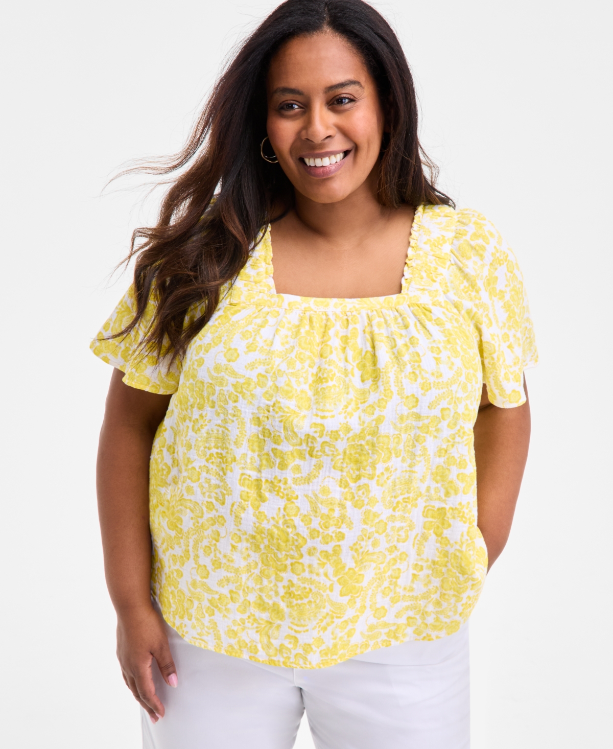 Style & Co Plus Size Short-sleeve Top, Exclusively At Macy's