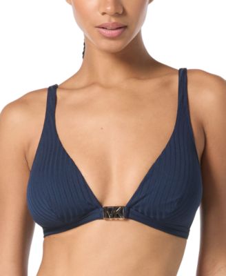 Michael Kors - Women's Ribbed Hardware V-Neck Bikini Top
