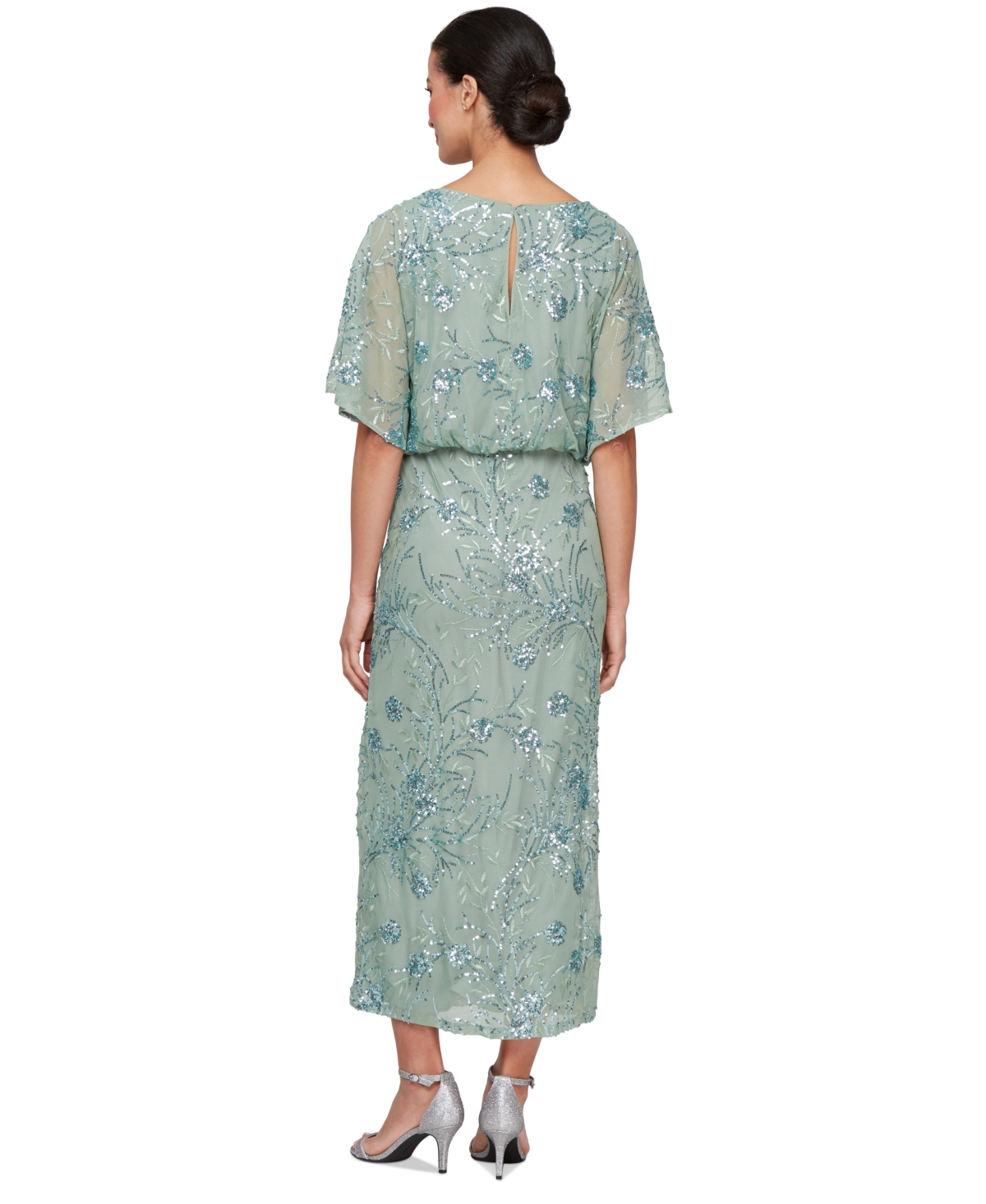 Sl Fashions Petite Sequined Blouson Dress