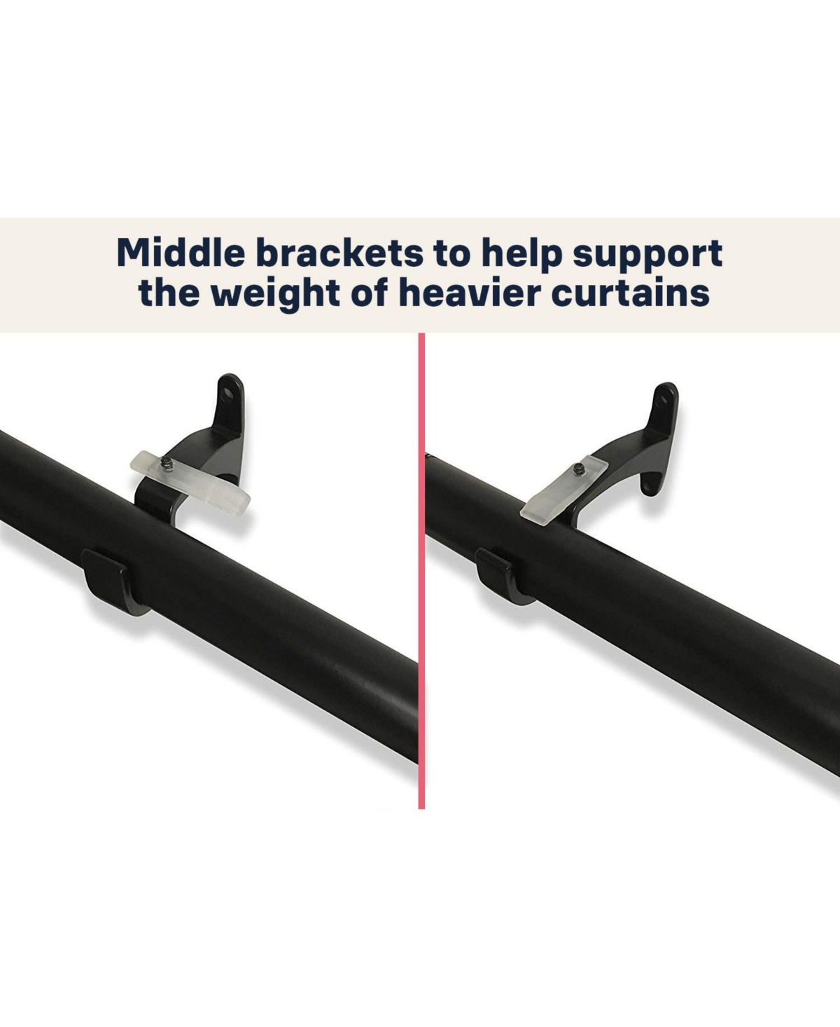 Hlc.me Wrap Around Room Darkening Grommet Curtain Rod - Adjustable Telescoping
