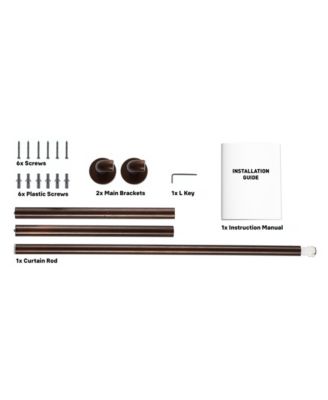 Wrap Around Room Darkening Grommet Curtain Rod - Adjustable Telescoping - Sturdy Rustproof Pipe 1" Diameter for Heavier Blackout Drapes