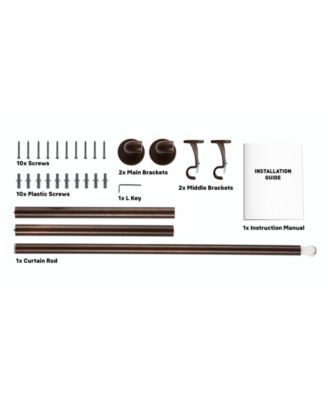 Wrap Around Room Darkening Grommet Curtain Rod - Adjustable Telescoping - Sturdy Rustproof Pipe 1" Diameter for Heavier Blackout Drapes