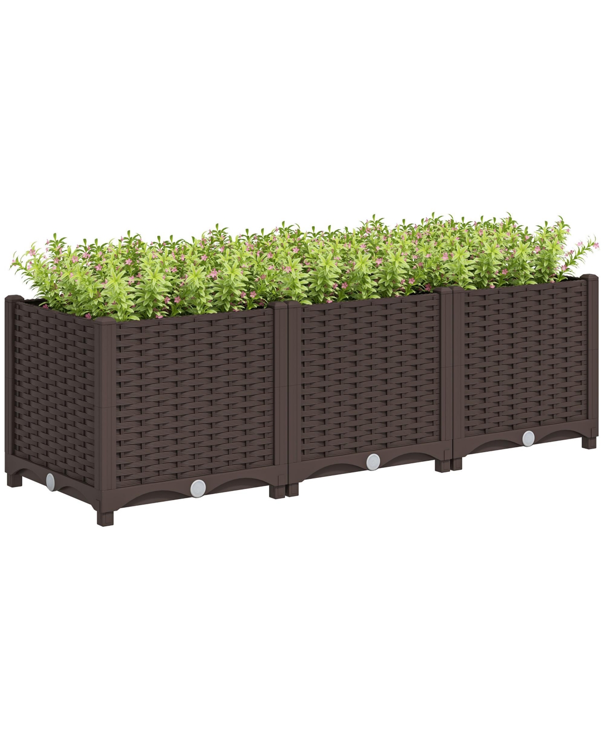 4 x 1 x 1 ft Plastic Garden Box w/Drainage Holes, - Blue