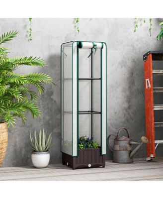 Raised Flower Bed with Trellis, 15.7" x 15.7" x 48.8",