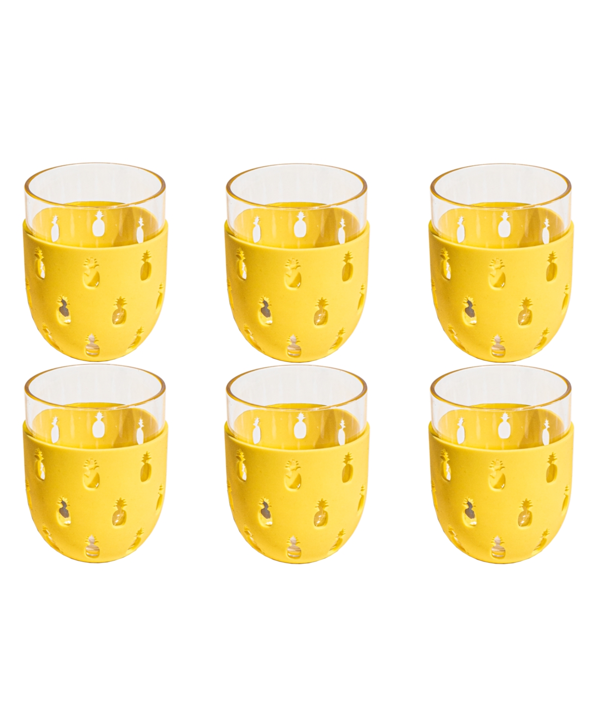 Tarhong Party Sleeve Stemless Glasses, Set Of 6 In Yellow